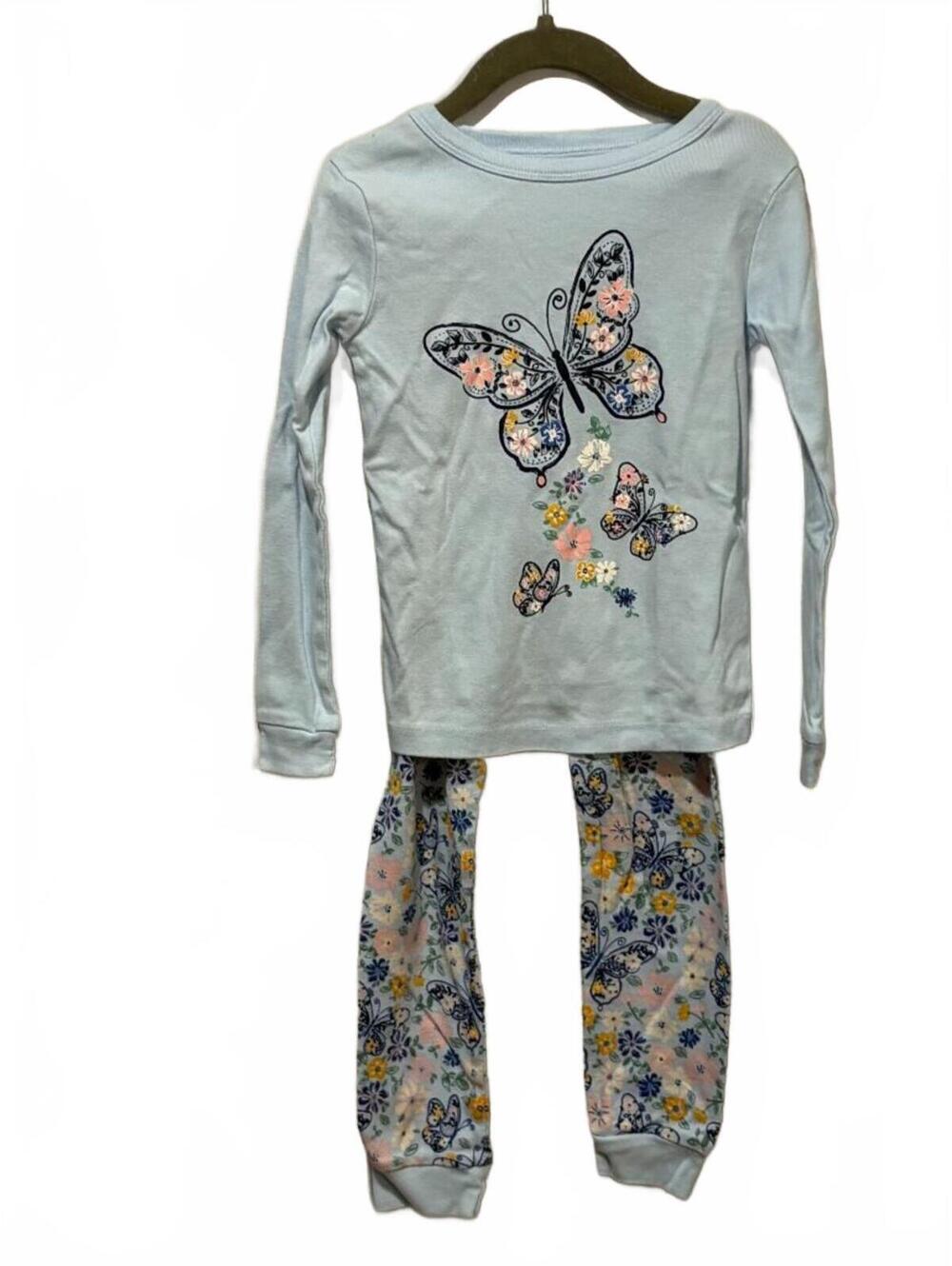Member's Mark Girls Light Blue Butterfly PJ Set Size 5T